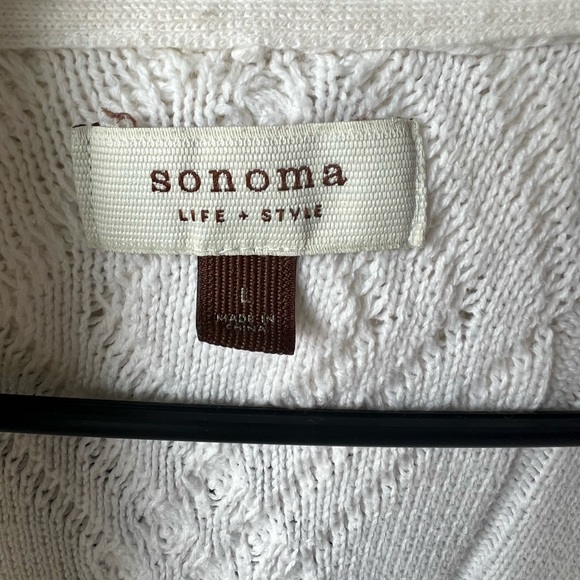 Women Creamish White Sweater with attached hood - Picture 3 of 9